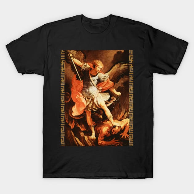 St. Michael Archangel by Guido Reni T-Shirt by BulganLumini